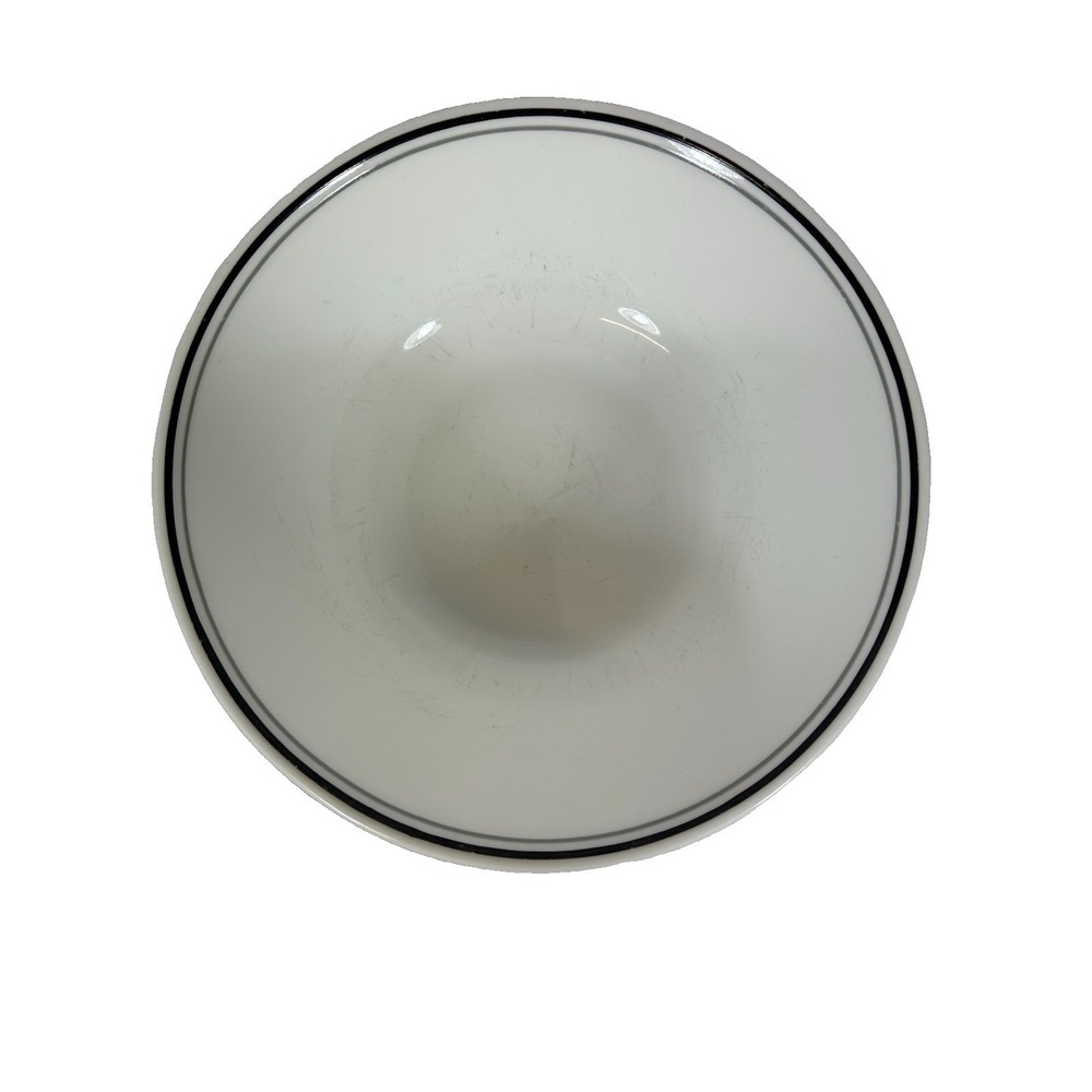 Corelle Serving Bowl 8.5" Black &‎ Grey Rings/Rims Vegetable Dish